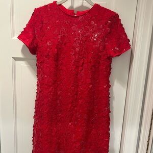 LOFT Red Sequin Mini Dress